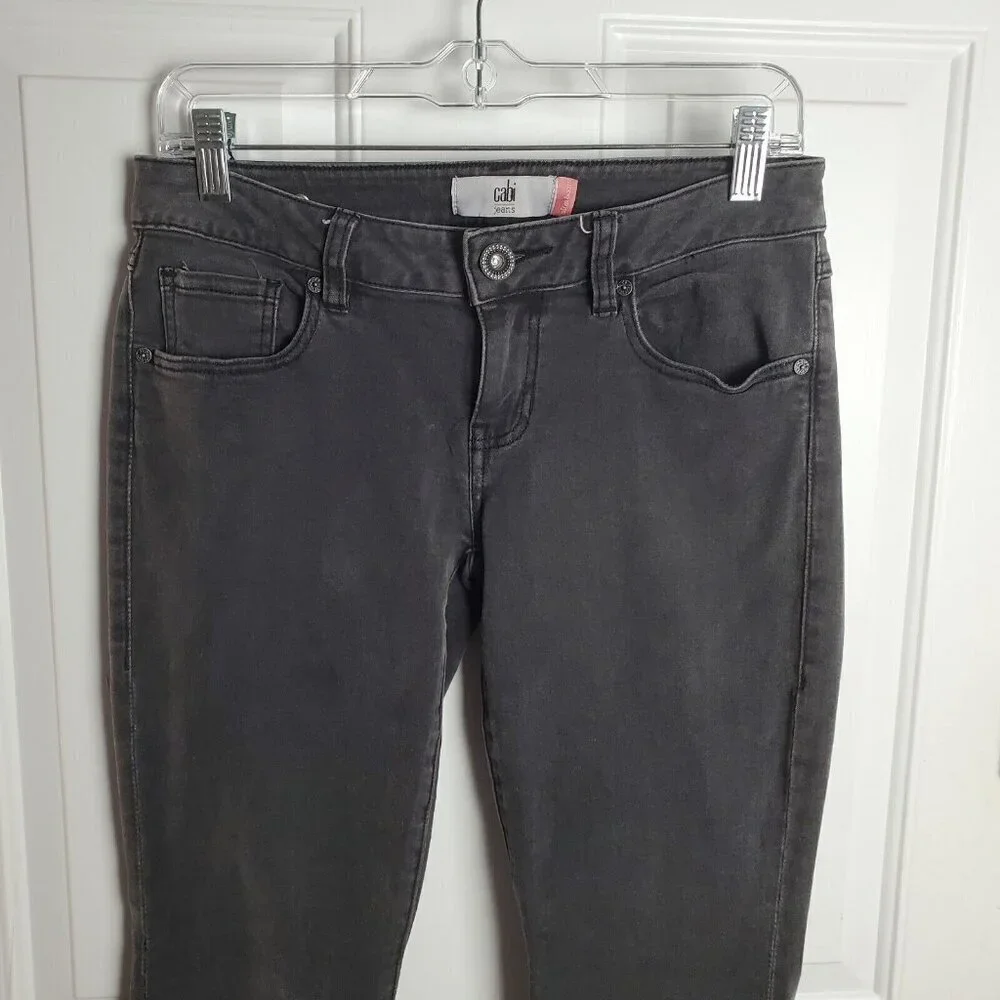 CAbi Slim Bootcut‎ Black Jeans size 2 Lowrise Stretch Classic Y2K 90s Neutral